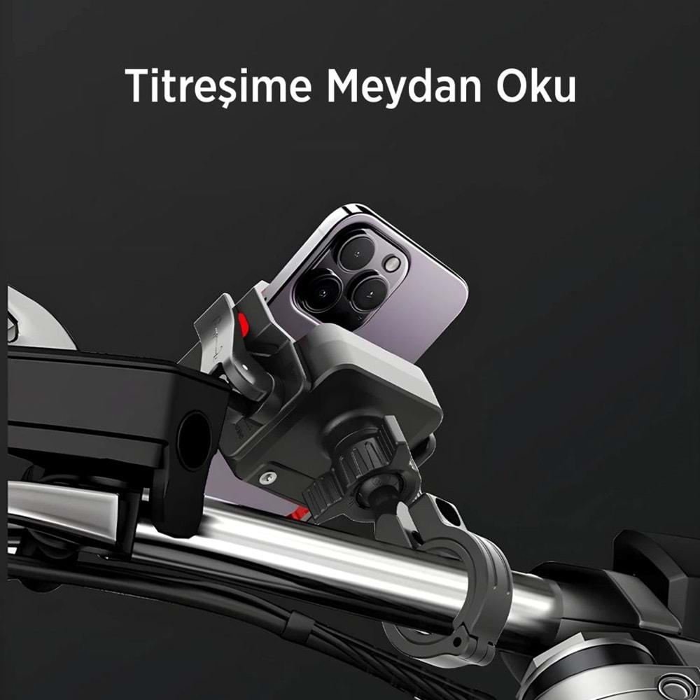 BİX BPH03 Gidon Bağlantılı 360° Derece Motosiklet Bisiklet Telefon Tutucu