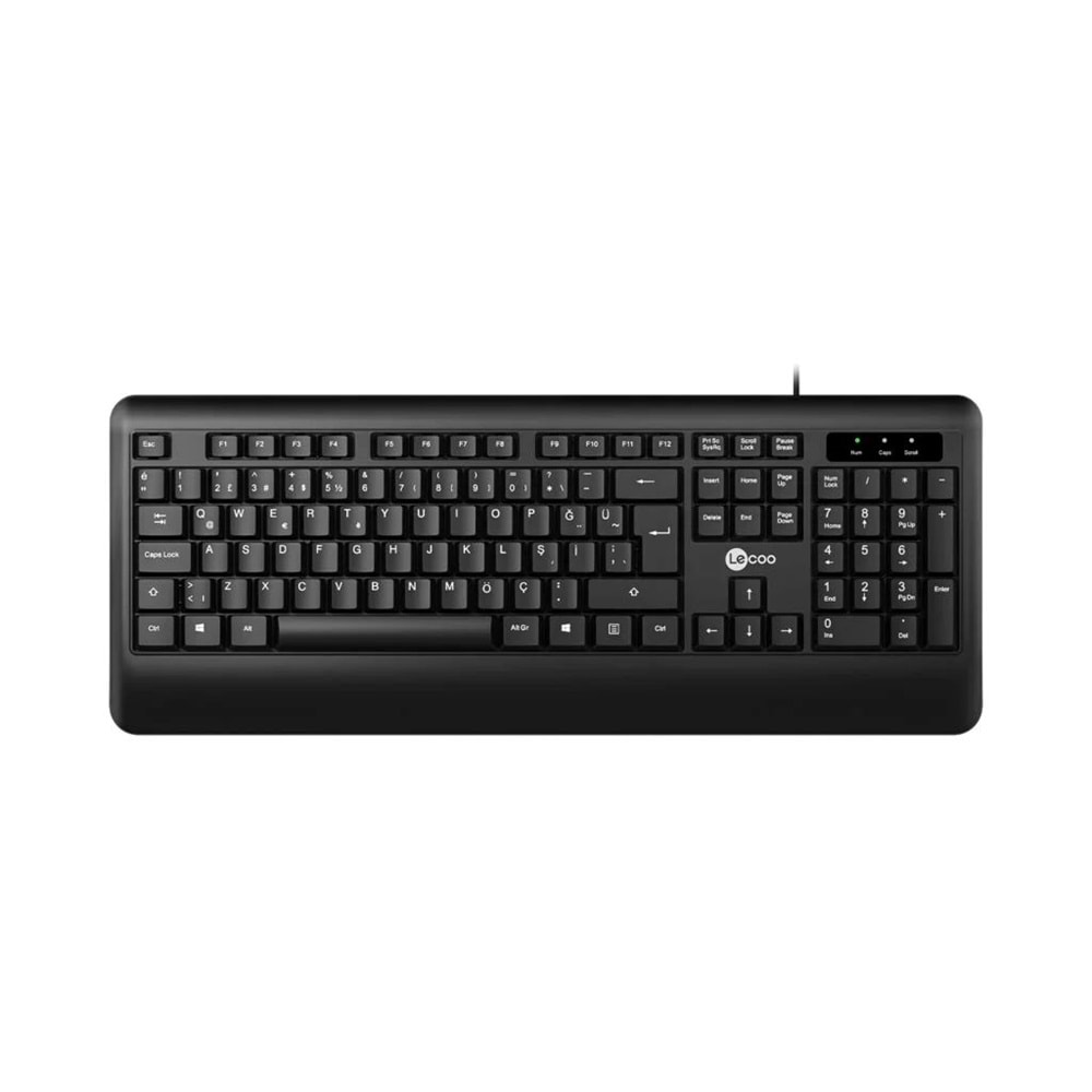 Lecoo KB104 USB Kablolu Türkçe Q Klavye Siyah