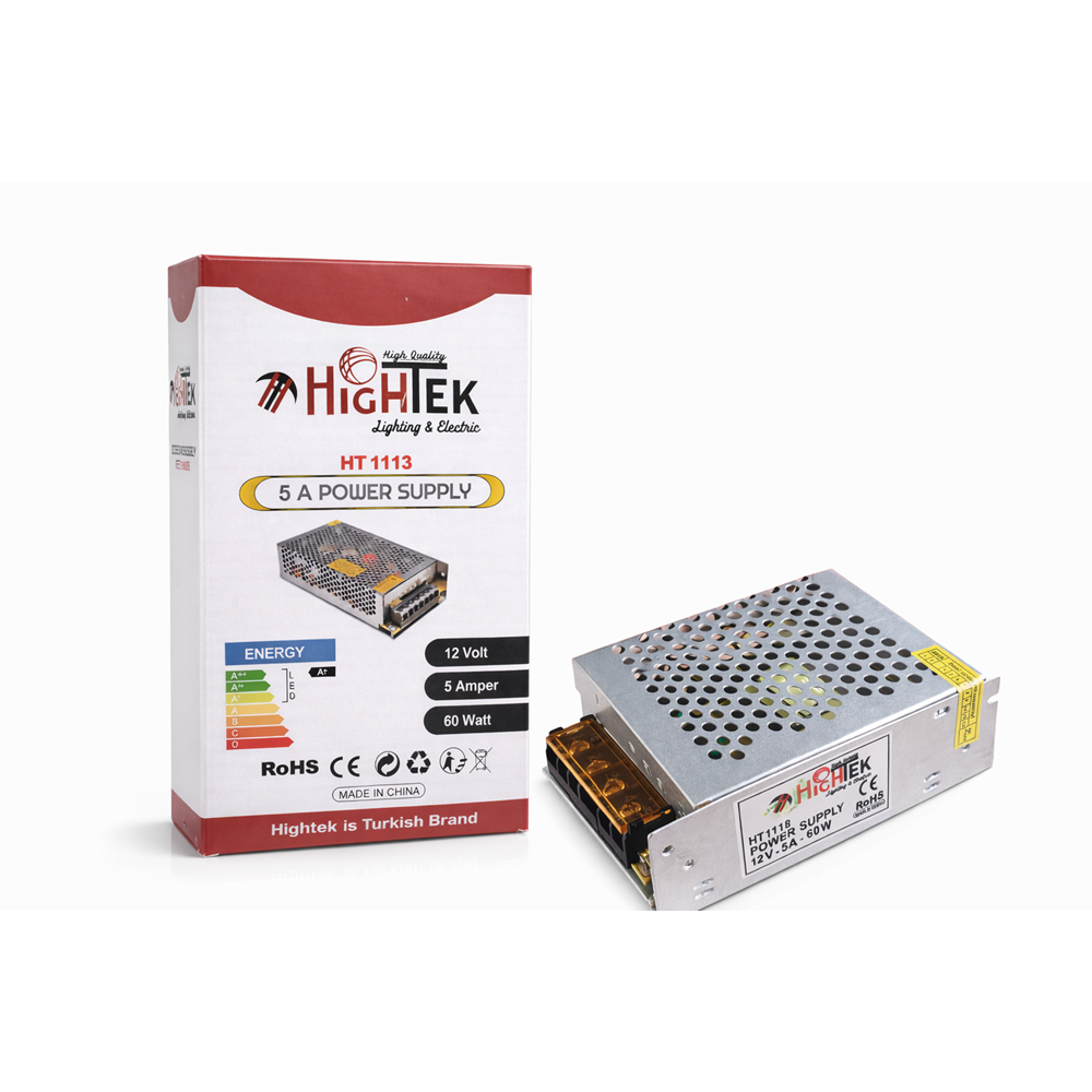 HİGHTEK HT-1113 12V 5A KALIN METAL KASA ADAPTÖR
