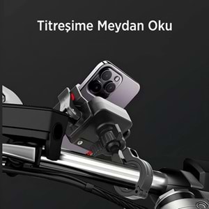 BİX BPH03 Gidon Bağlantılı 360° Derece Motosiklet Bisiklet Telefon Tutucu
