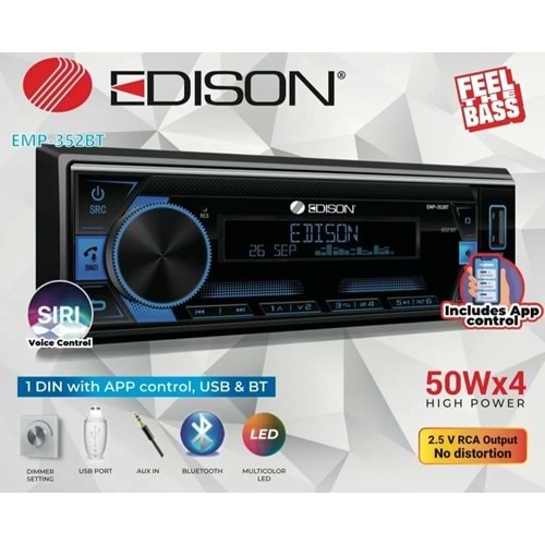 Edison Emp-352BT 4×50W Oto Teyp