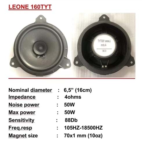 Leone 160TYT Toyota Renault Nissan Orjinal Soketli Hoparlör (1 Adet Fiyatıdır)