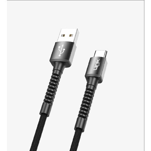 Linktech LCA-K552 Örgülü Metal Başlı Type-C Şarj Kablosu