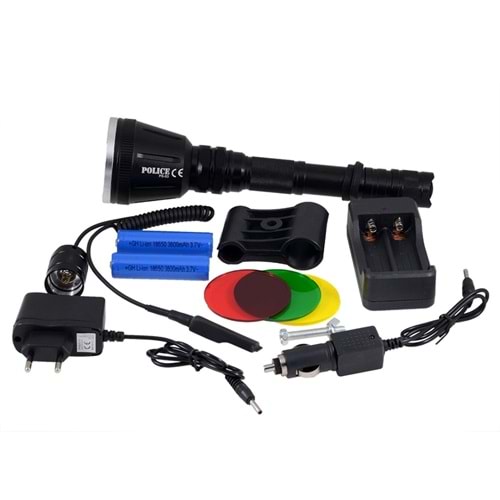 Police PS-93 T6 Led Tüfek Aparatlı Şarj Edilebilir El Feneri