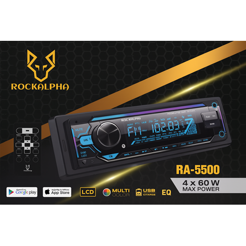 ROCKALPHA RA-5500 OTO TEYP 3 ANFİ ÇIKIŞLI