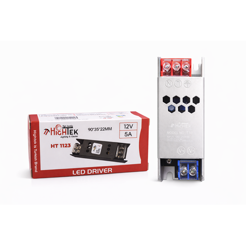 HİGHTEK HT-1123 12V 5A ULTRA SLİM METAL KASA LED DRİVER ADAPTÖR 9*3,5*2,2CM