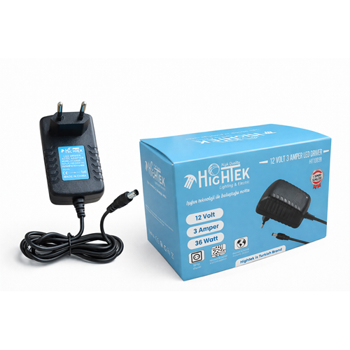 HİGHTEK 12V 3A PRİZ TİPİ ADAPTÖR PLASTİK KASA