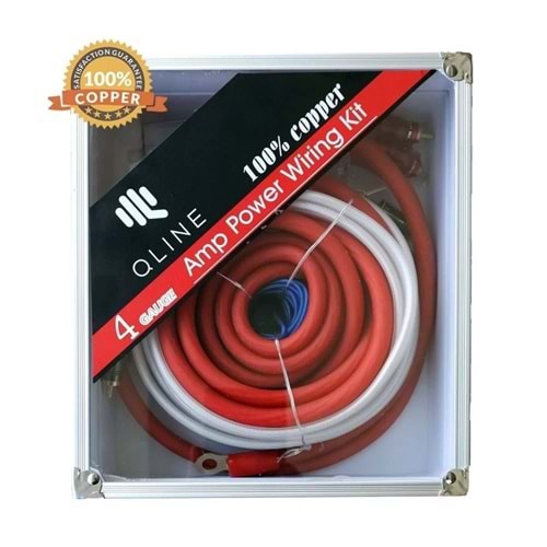 QLine 4-GA Full Bakır Kablo Kiti