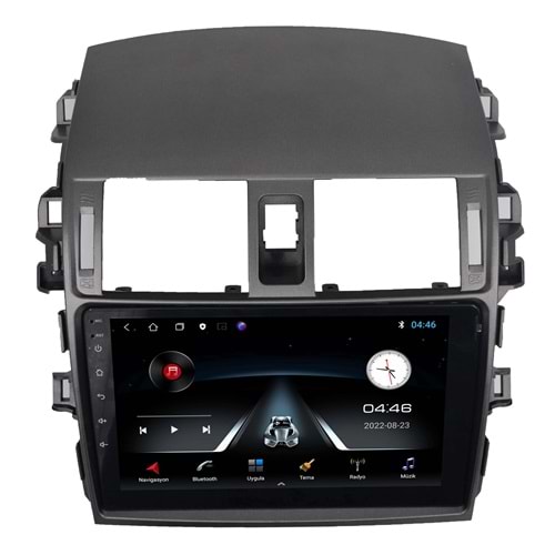 Toyota Corolla 2007-2012 Gri 9 İnç Multimedya Çerçevesi