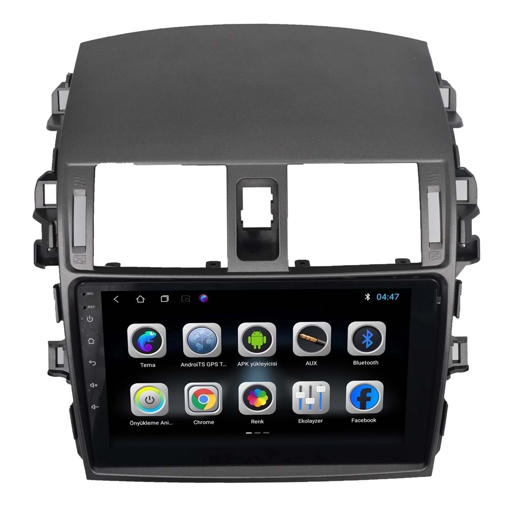 Toyota Corolla 2007-2012 Gri 9 İnç Multimedya Çerçevesi