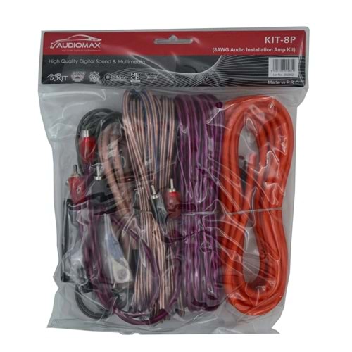 Audiomax Kit-8 8Ga Amfi Tesisat Kablo Seti (Y Kablo Hediyeli) Poşetli