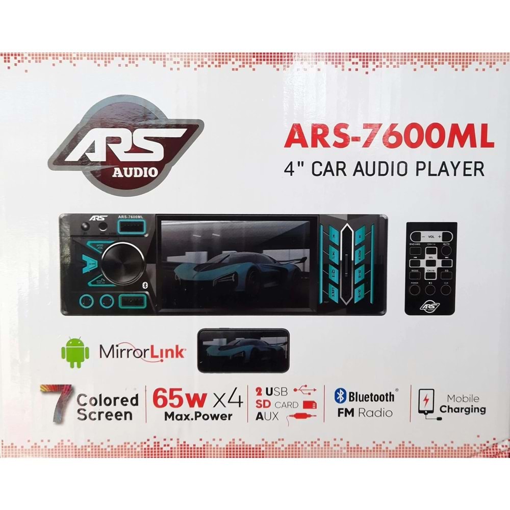 ARS-7600ML 4inc Ekranlı Oto Teyp