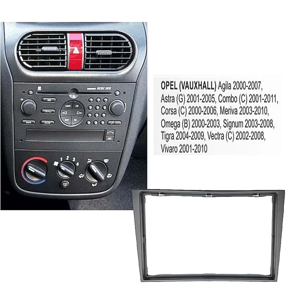 Oto Teyp Çerçeve Opel Corsa 7 INC Double Çerçeve