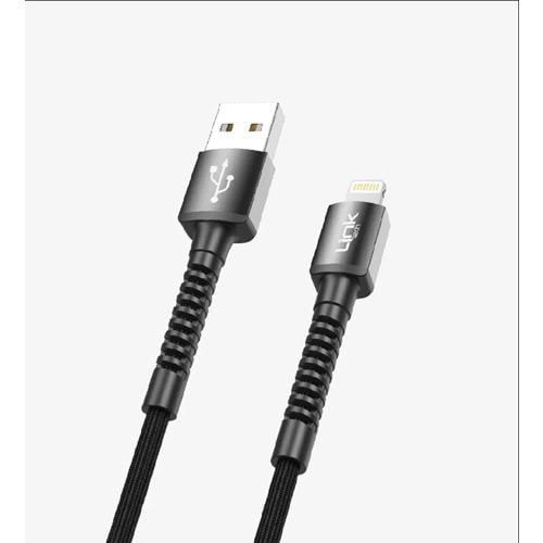 Linktech LCA-K550 3A Metal Başlı Örgülü Iphone Şarj Kablosu