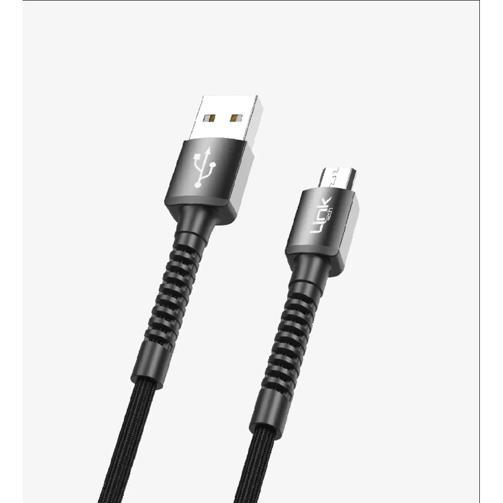 Linktech LCA-K551 2A Örgülü Metal Başlı Mikro Usb Şarj Kablosu