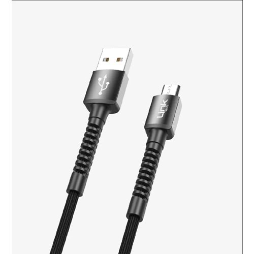 Linktech LCA-K551 2A Örgülü Metal Başlı Mikro Usb Şarj Kablosu