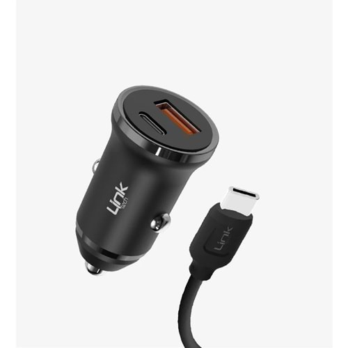 Linktech LCH-C486 20W Type-C Kablolu Araç Şarj Aleti