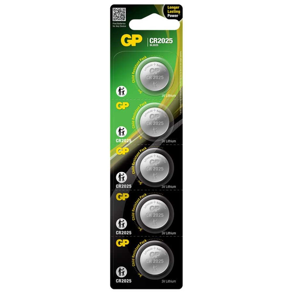 GP CR-2025 Lityum Pil 5'li