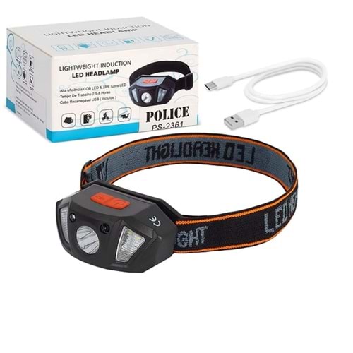 PS-2361 POLICE SENSÖRLÜ KAFA FENERİ