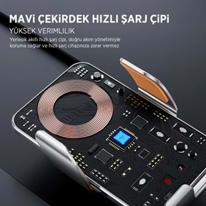 BİX BXCH9 Kablosuz Hızlı Şarj Destekli Ultra İnce Metal Gövdeli 360 Derece Ayarlanabilen Araç içi Telefon Tutucu Gri