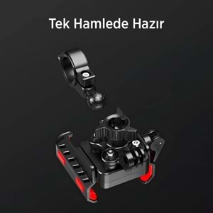 BİX BPH03 Gidon Bağlantılı 360° Derece Motosiklet Bisiklet Telefon Tutucu