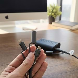 Bix BX6IN1C 60W Type-C & Işıklı &USB-A Çok Fonksiyonlu Şarj ve Data Kablosu