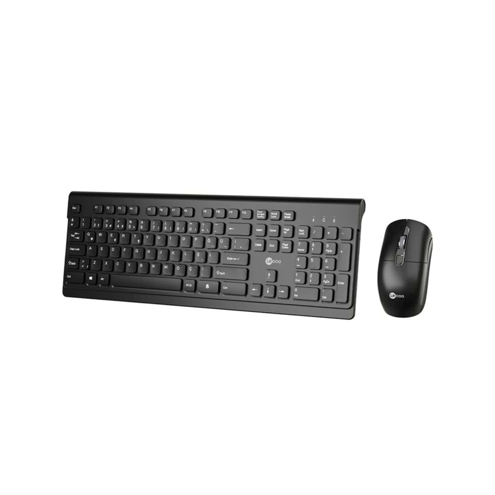 Lenovo Lecoo KW203 Kablosuz Türkçe Q Klavye & Mouse Set Siyah