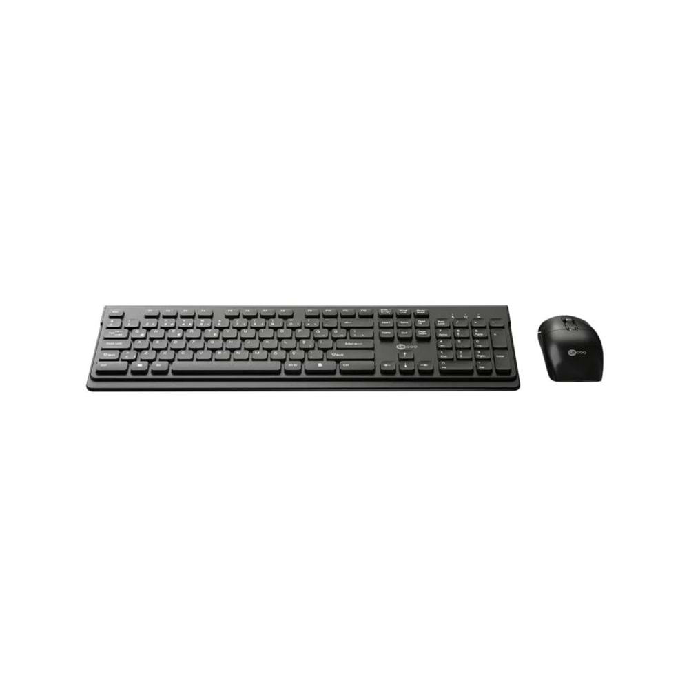 Lenovo Lecoo KW203 Kablosuz Türkçe Q Klavye & Mouse Set Siyah