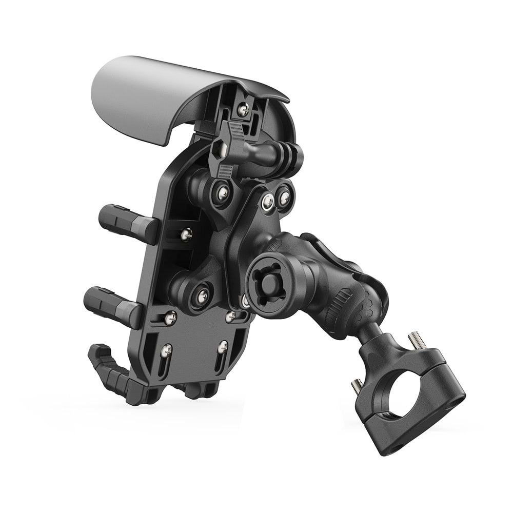 BİX BPH05 Güneş ve Yağmur Korumalı Gidon Bağlantılı 360° Derece Ayarlanabilir Güneşlikli Motosiklet Bisiklet Telefon Tutucu