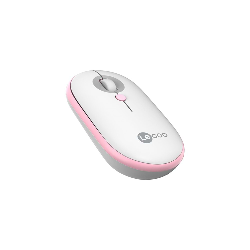 Lenovo Lecoo WS212 Kablosuz 1600DPI 4 Tuşlu Optik Mouse Beyaz & Pembe