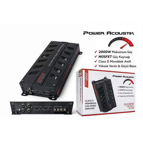 POWER ACOUSTİK SB2-2000D 2 KANAL 2 X 220 RMS OTO ANFİ