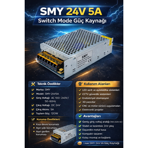 SMY 1613EF 24V 5A METAL KASA ADAPTÖR