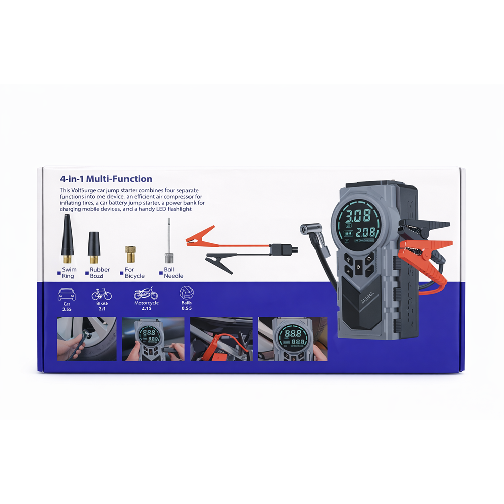 AUHMA A7722 Akü Takviye, Kompresör, Powerbank Taşınabilir Pompa jump Starter & Air Pump