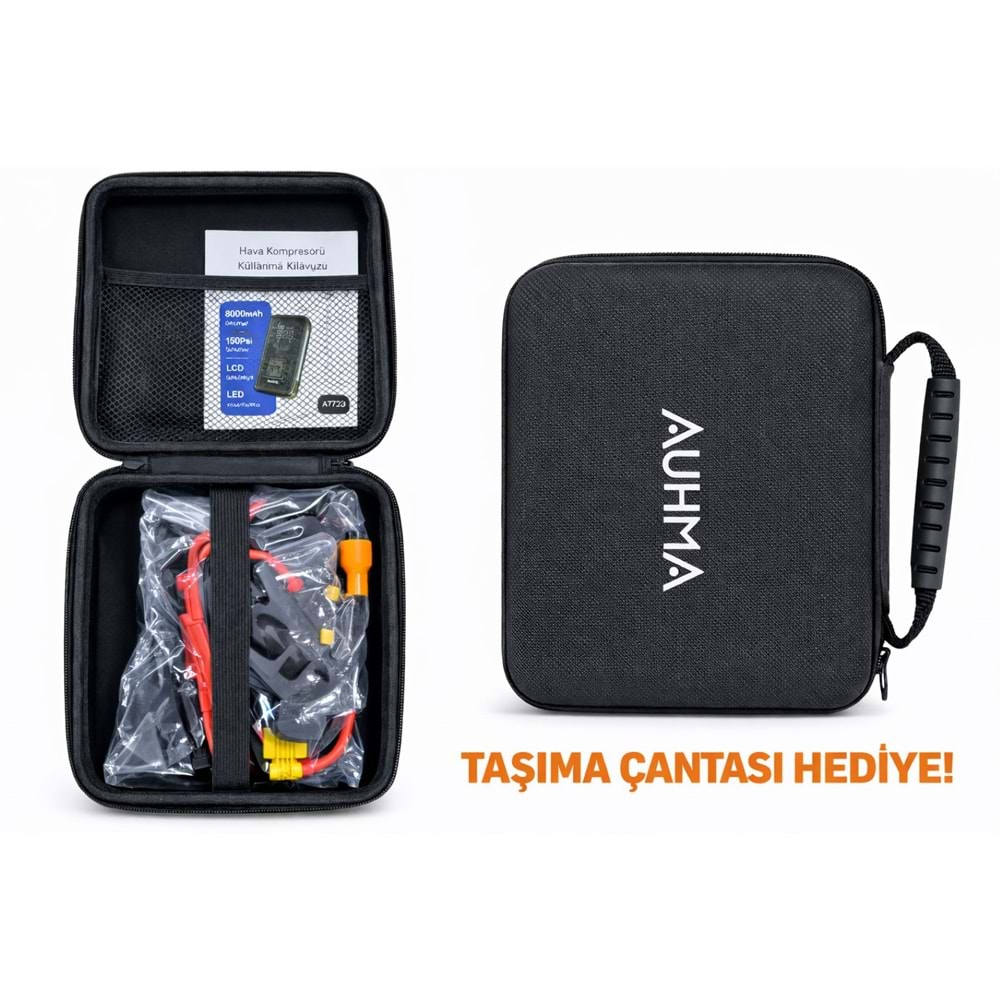 AUHMA A7700 Jump Starter & Air PumpAlt Taşınabilir Akü Takviyeli Kompresörlü Hava Pompası