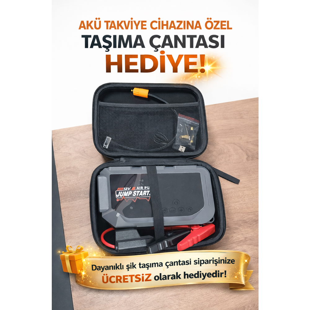 LUNVO K3 12000MA AKÜ TAKVİYE POMPA POWERBANK VE FENER