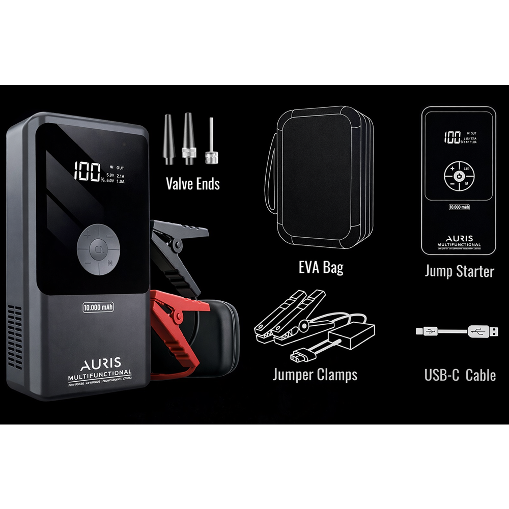 AURİS ARS-K3 AKÜ TAKVİYE POMPA POWERBANK VE FENER