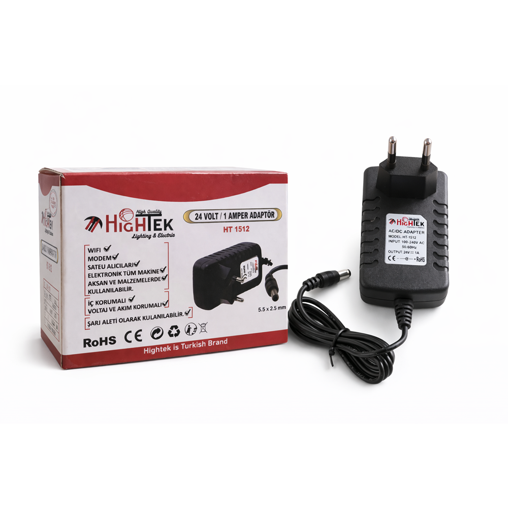 HİGHTEK HT-1512 24V 1A PLASTİK KASA ADAPTÖR